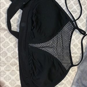 fishnet halter swim top